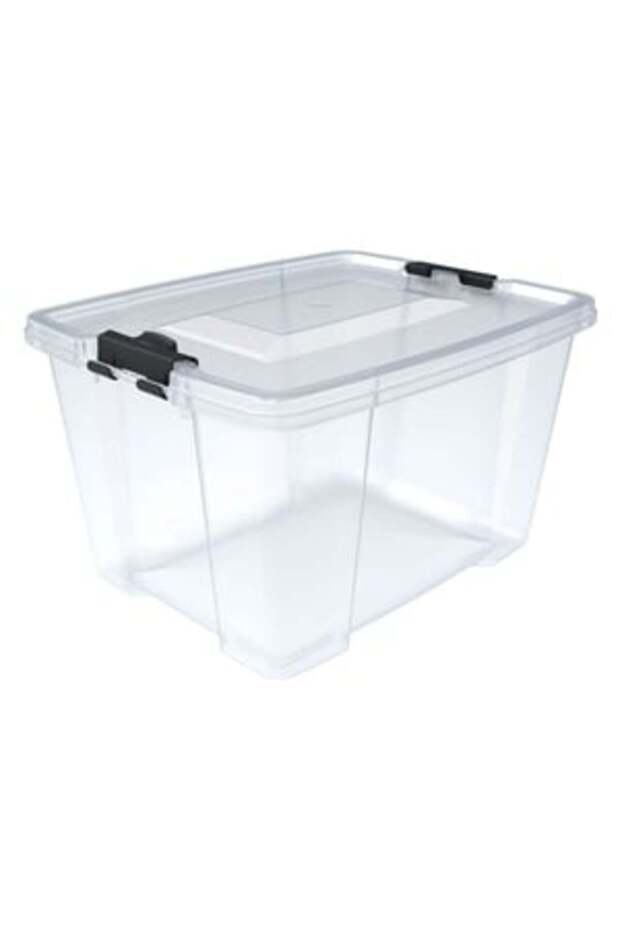 Clear Plastic Storage Box with Lid 30L