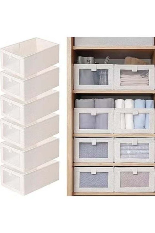 DUNISO 6 pcs Wardrobe Closet Organizers with Clear Window for Clothing and Storage Closet Storage