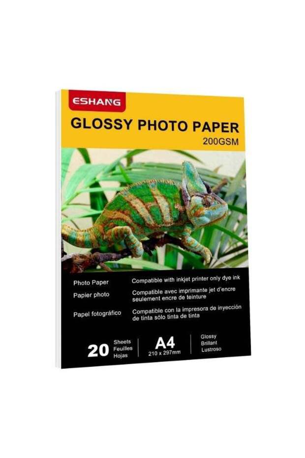 ESHANG A4 200gsm Glossy Photo Paper 20 Sheets for Inkjet Printers | Dye Ink Only | Premium Photo Pri