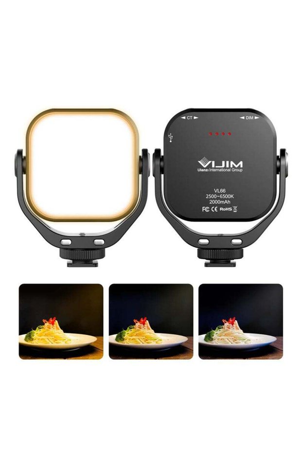 ULANZI VL66 Bi-Color Adjustable Rechargeable 2500-6500K - Mini Video Portable Light on Cam, 2000mAh