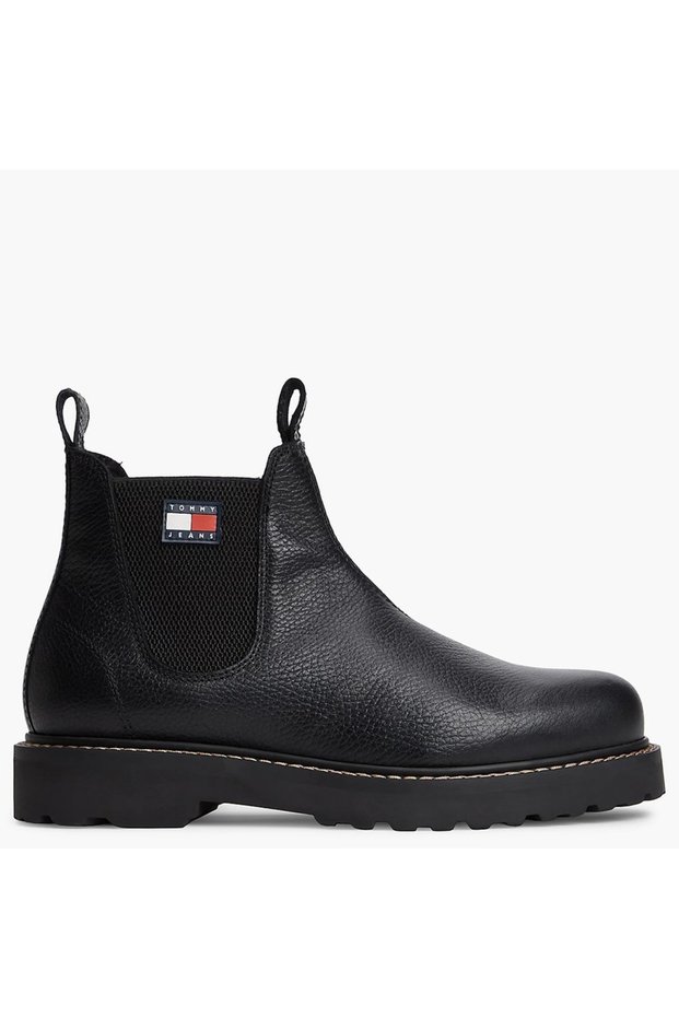 Men's Brand Logo Black Boots & Booties Suitable for Daily Use