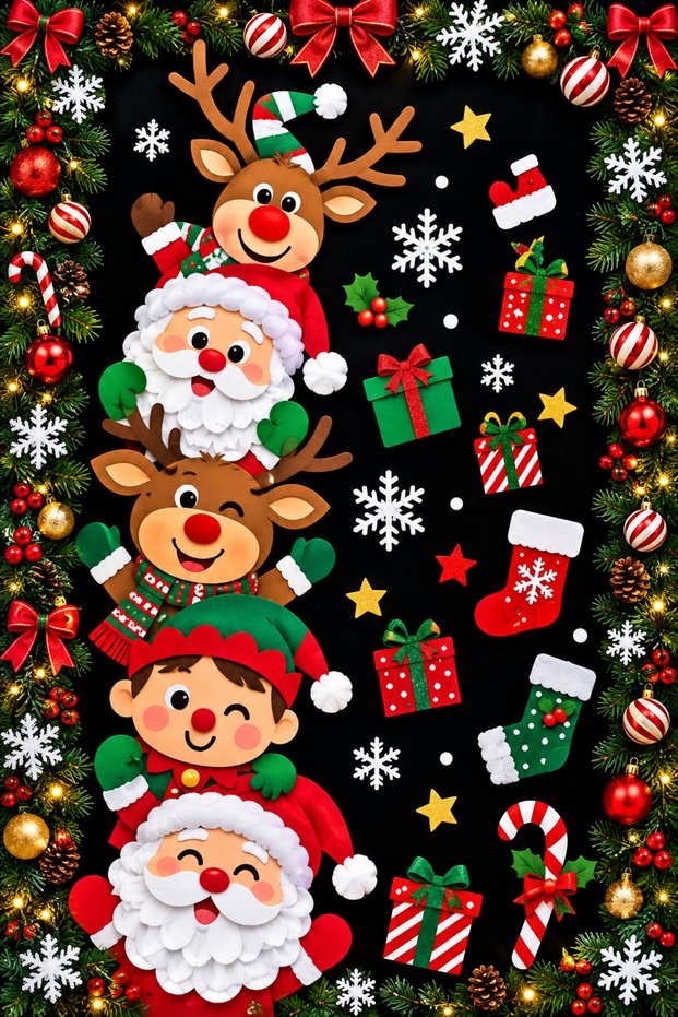 Christmas Themed, Welcome New Year, Happy New Year, Photo Shoot, Celebration, School Event Fabric Backdrop
