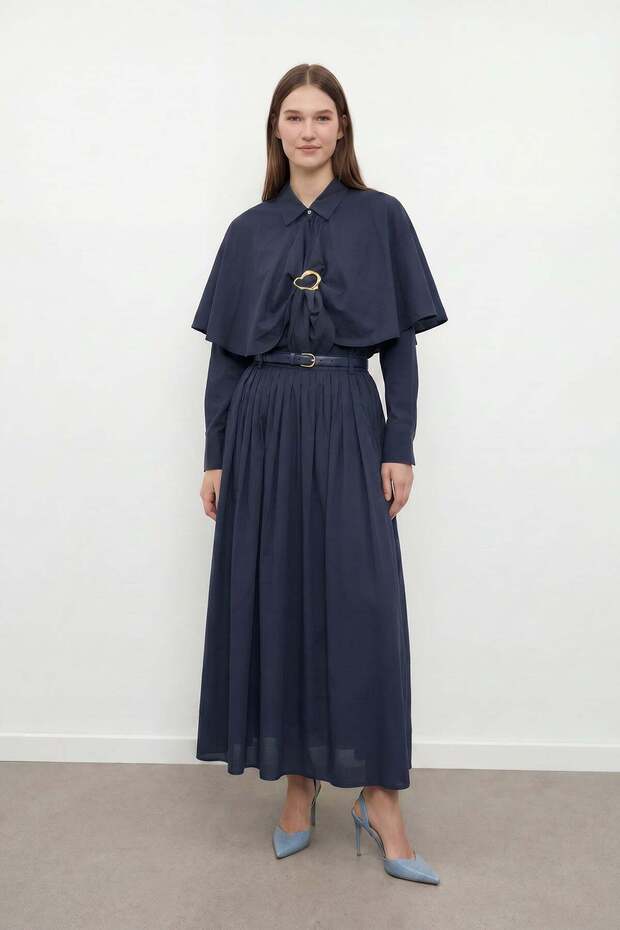3-Piece Cape Set with Buckle Detail