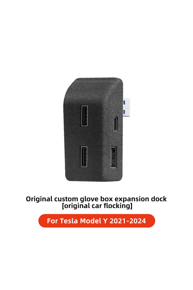 MY 2021-2024 YZ For Tesla Model 3 Y Highland Juniper 2021-2025 Glove Box Flocking USB HUB Adapter Qu
