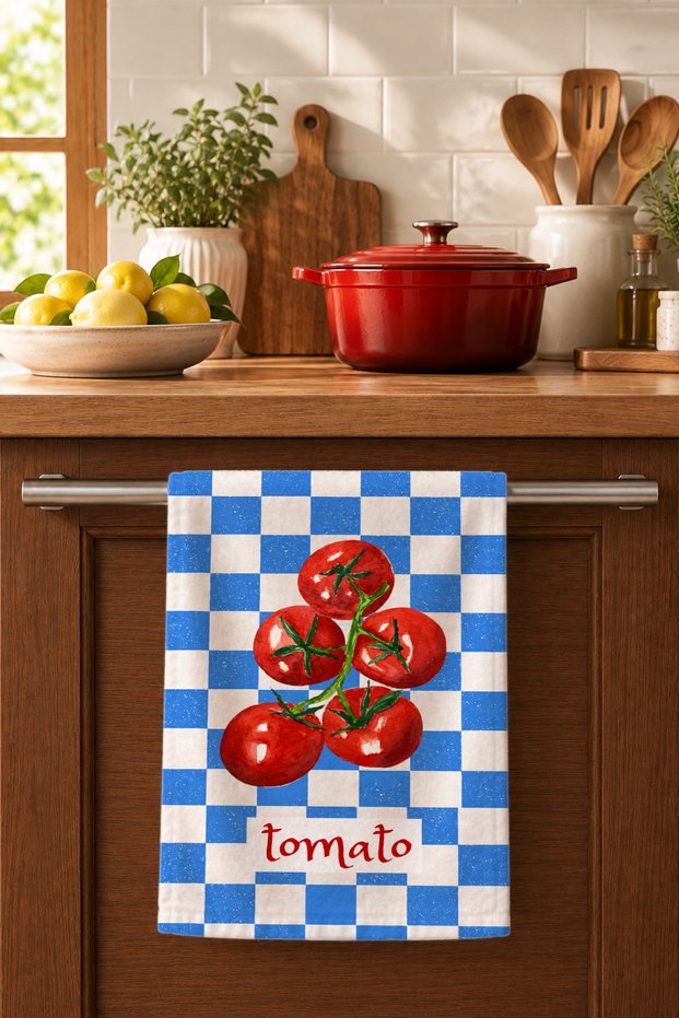 Tomatoes Digital Printed Tea Towel 35X50 cm Cotton Kitchen Towel