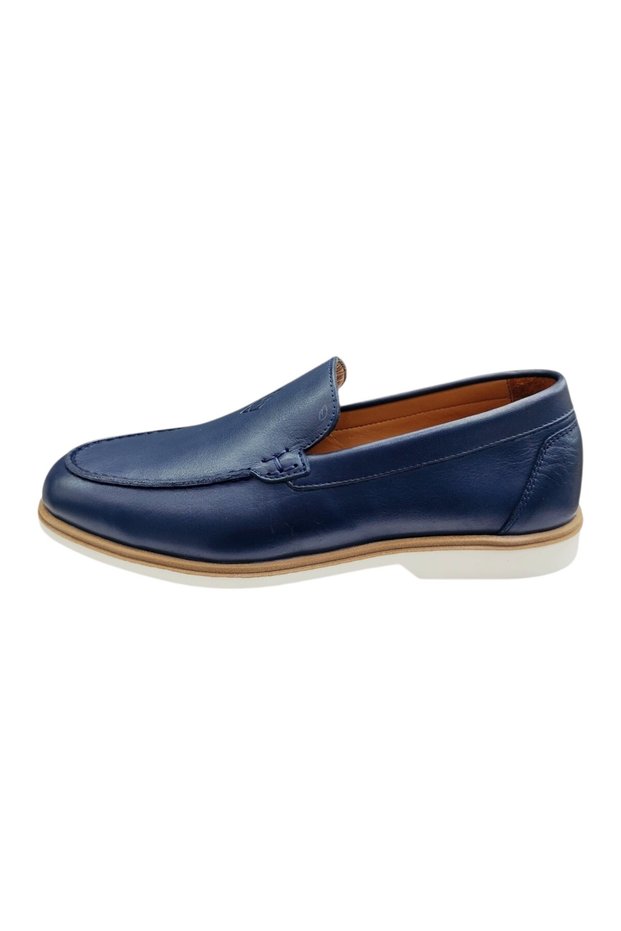Navy Blue Thin Sole Leather Men's Shoes