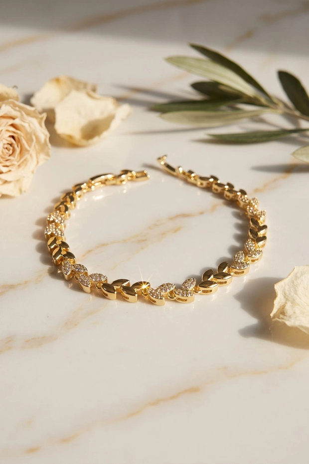 Gold Color Brass Zircon Stone Virgo Model Women's Bracelet