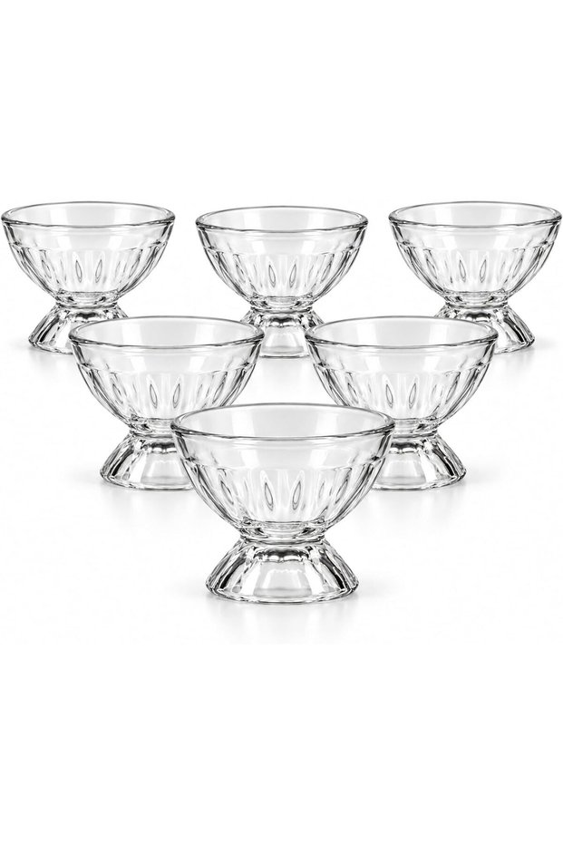 140ml Transparent Glass Dessert Bowls, Set of 6