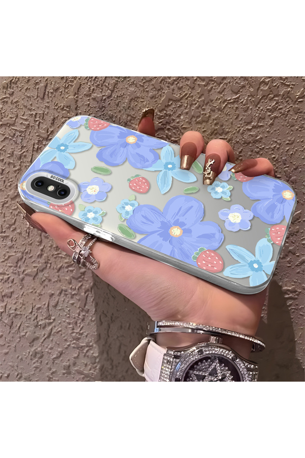 iPhone X/Xs Compatible Floral Strawberry Mix Pattern Case, Protective, Daily Use