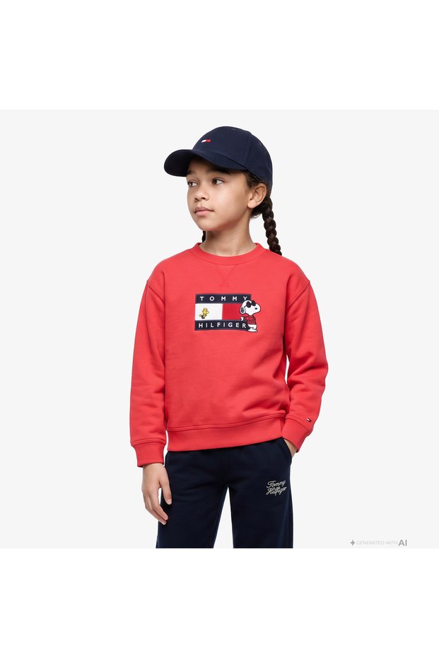 Peanuts Crewneck Kids' Red Sweatshirt