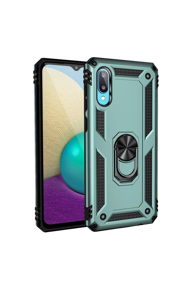 Samsung Galaxy A02 Case Sofia Silicone Cover with Ring - Green