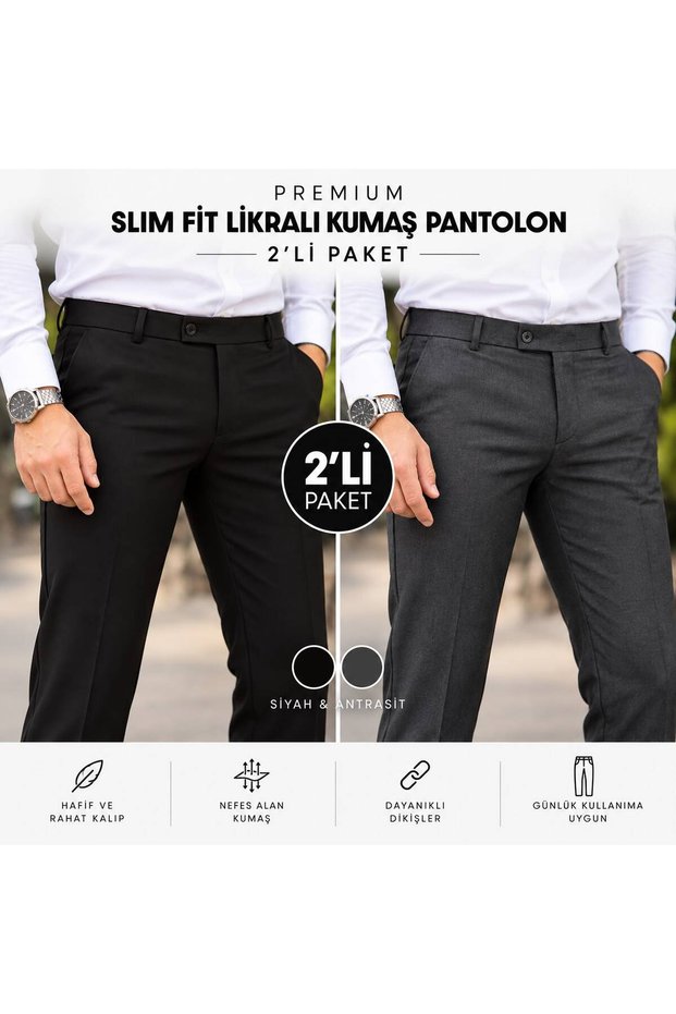 A Quality Slim Fit Lycra Fabric Trousers