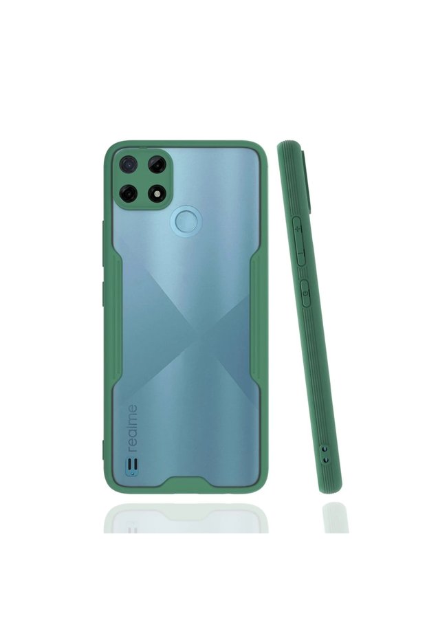 Realme c25y platinum silicone case - green