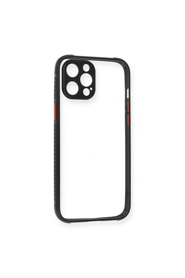 Apple iphone 12 pro miami transparent silicone case - black