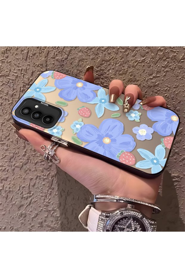 Samsung Galaxy M13/M23 Compatible Floral Strawberry Mix Patterned Case, Protective, Daily Use