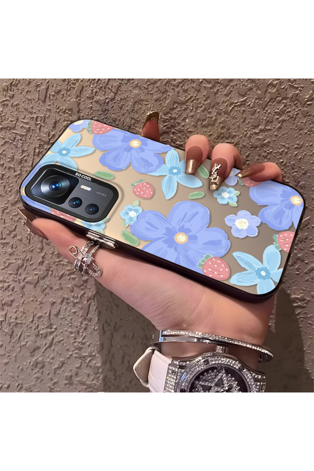 Mi 12T/12T Pro Compatible Floral Strawberry Mix Patterned Case, Protective, Daily Use