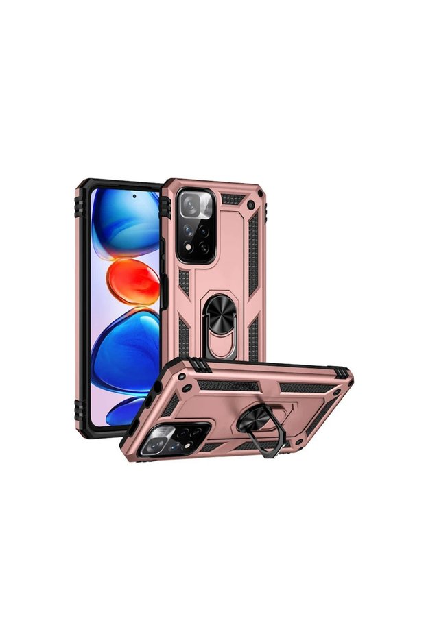 غطاء حماية سيليكون لهاتف Xiaomi Redmi Note 11 Pro Plus 5G مع حلقة صوفيا - وردي