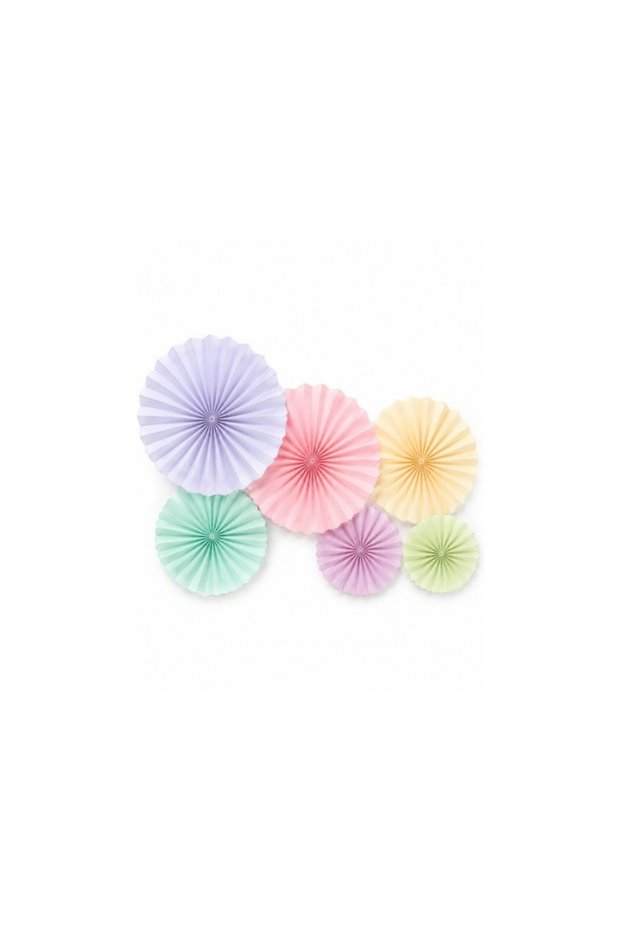 Multicolored 6-Piece Fan Decorative Party Ornament