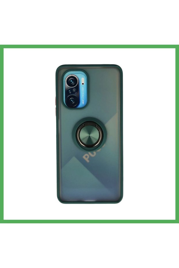 Redmi K40 Compatible Case Montreal Silicone Cover with Ring - Green Bezoss