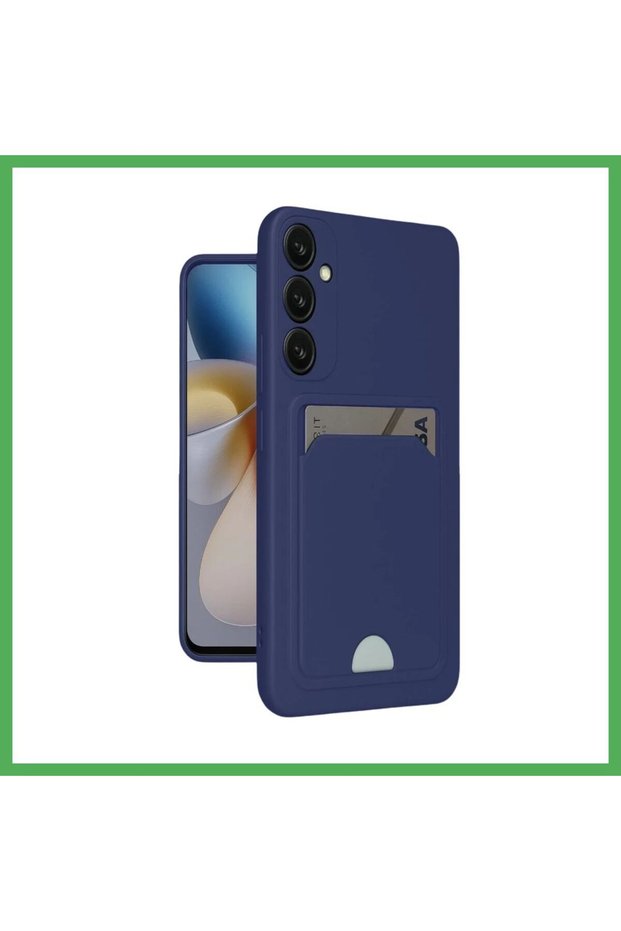 Samsung Galaxy A16 5g Compatible Case Kelvin Silicone with Business Card Holder - Navy Blue Bezoss