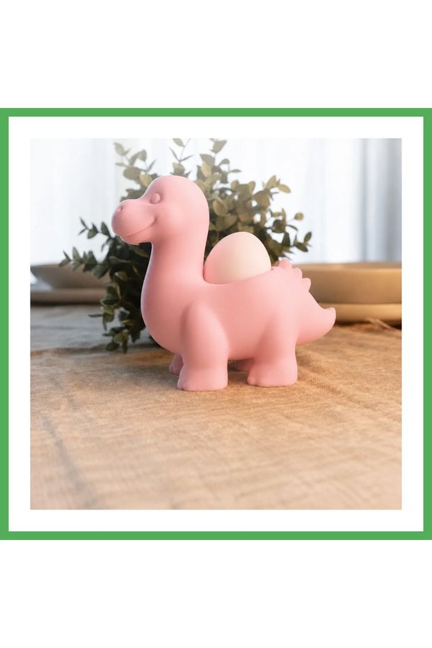 3D Printed Dinosaur Egg Cup - Cute Eggosaurus Egg Holder-Pink Bezoss