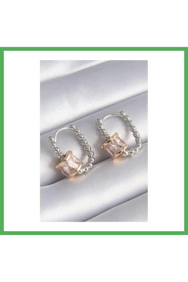 Brass Silver Color Top Model Gold Color Zircon Stone Women's Earrings Bezoss