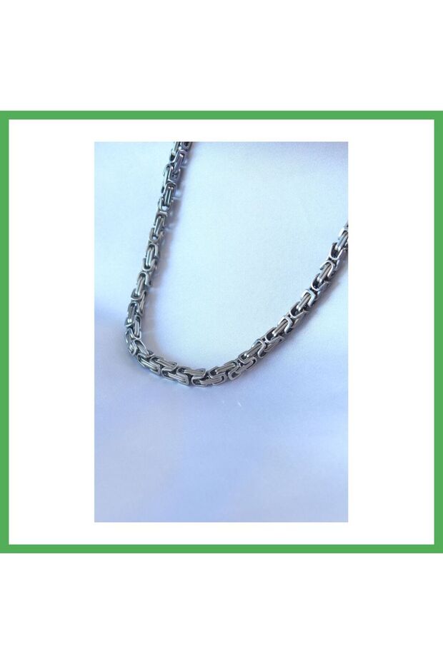316L Steel Silver Color King Chain Model Men's Necklace Bezoss