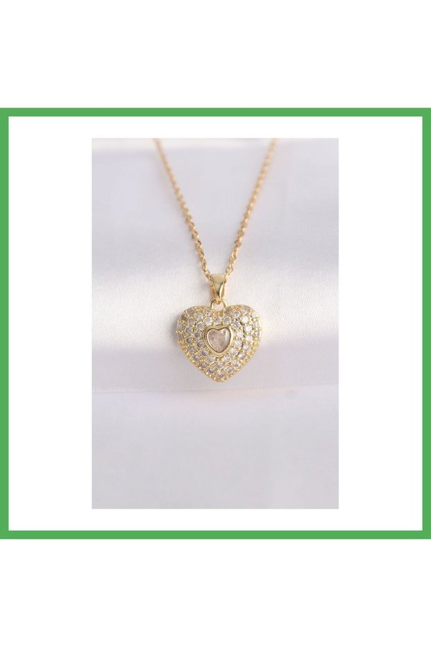 316L Steel Chain Gold Color Zircon Stone Necklace Bezoss