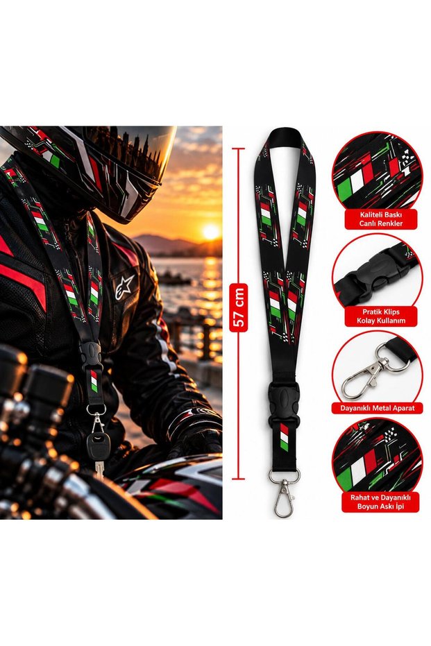 Italy New Moel Motorcycle Neck Strap Rope 57 cm Decor Accessory Moto Accessory
