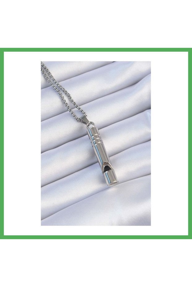 Emergency Whistle 316L Steel Non-Tarnishing High Decibel Necklace Unisex Bezoss