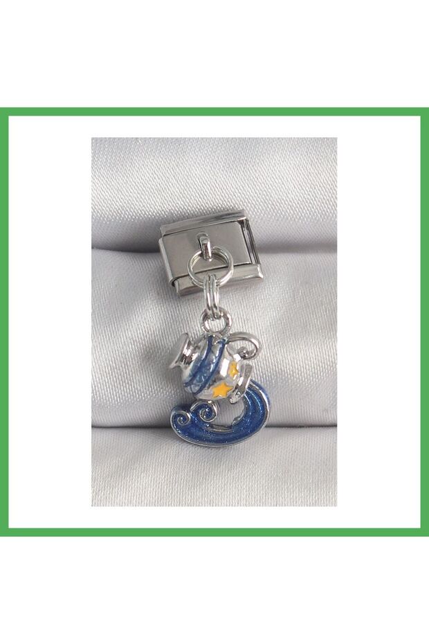 316L Steel Silver Color Sallantı Bucket Zodiac Model Nomination Charm Bezoss