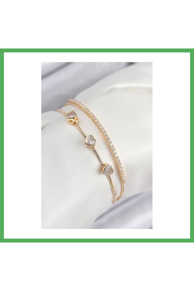 Brass Zircon Stone Model Gold Color Women's Bracelet Bezoss
