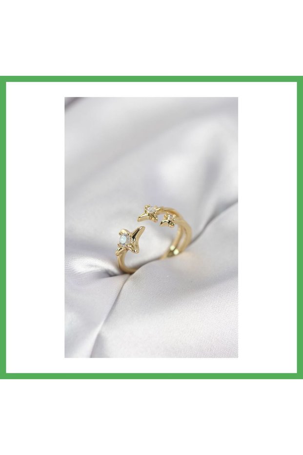 Minimal Polar Star Model Gold Color Women's Ring Bezoss