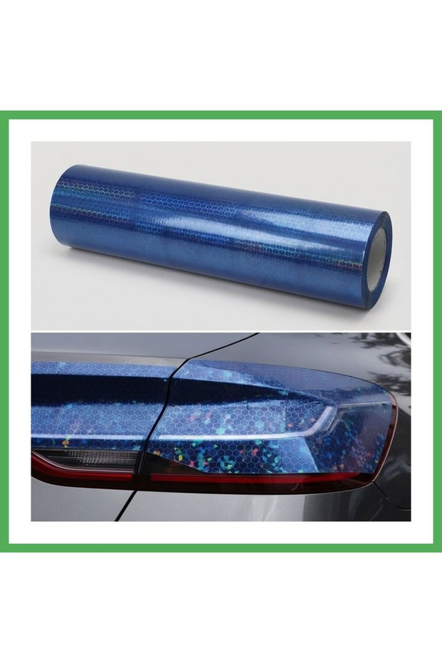 Honeycomb Patterned 3D Colormatic Headlight Film Stop Foil 1Mx30Cm Dark Blue Bezoss