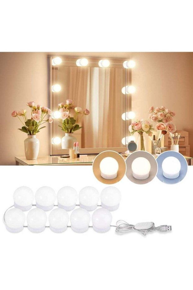 X-level 10 LED Hollywood Vanity Mirror Lights, Dimmable Makeup Mirror Light with 3 Color