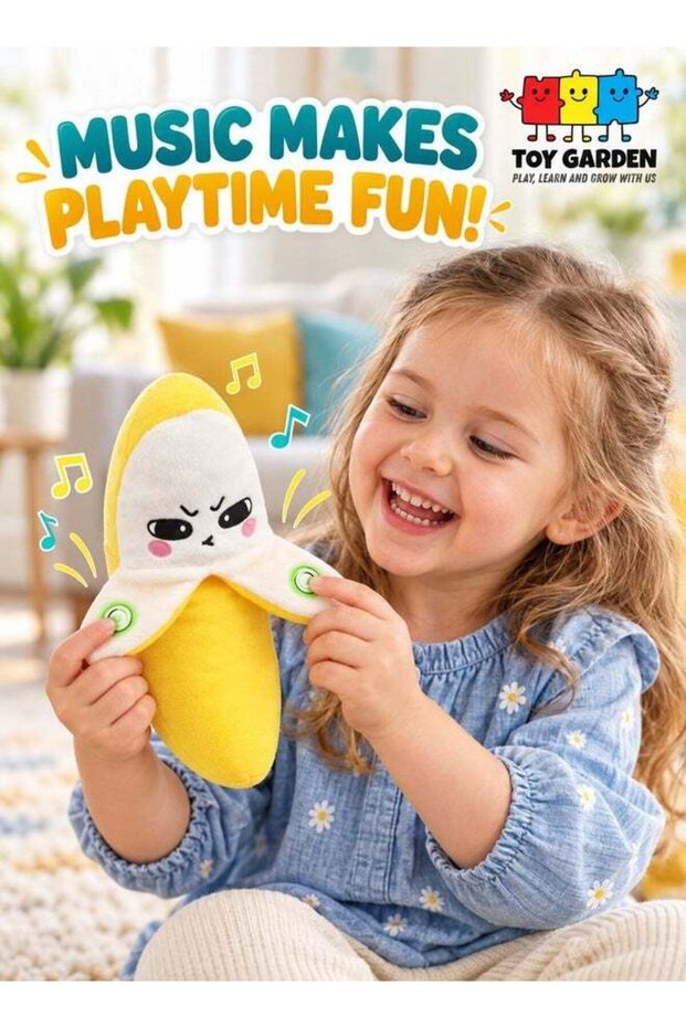 Interactive Banana Plush Toy with Touch Sensor, Soft Stuffed Musical Piano Figure with