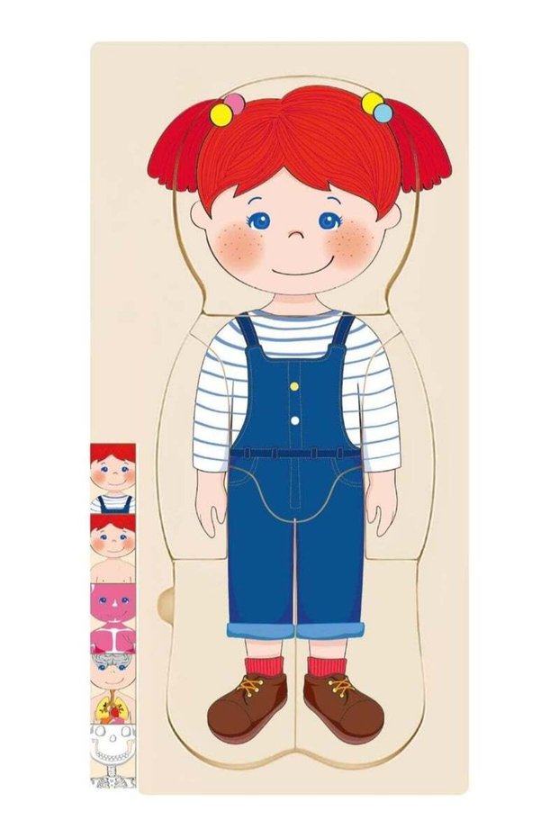 Wooden My Body Puzzle for Toddlers & Kids, Girls Montessori Anatomy Puzzle Kid Play