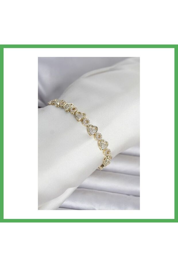 Brass Gold Color Zircon Stone Model Women's Bracelet Bezoss