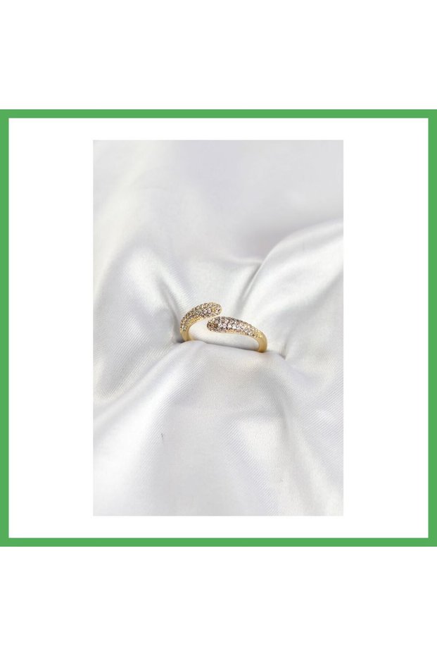 Zircon Stone Gold Color Brass Ring Bezoss