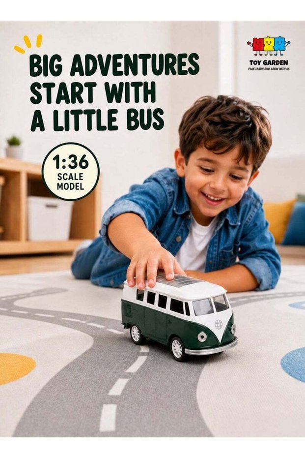 Toy caravan van, Retro Green Classic Caravan Van Toy Car – Interactive Vintage Minibus
