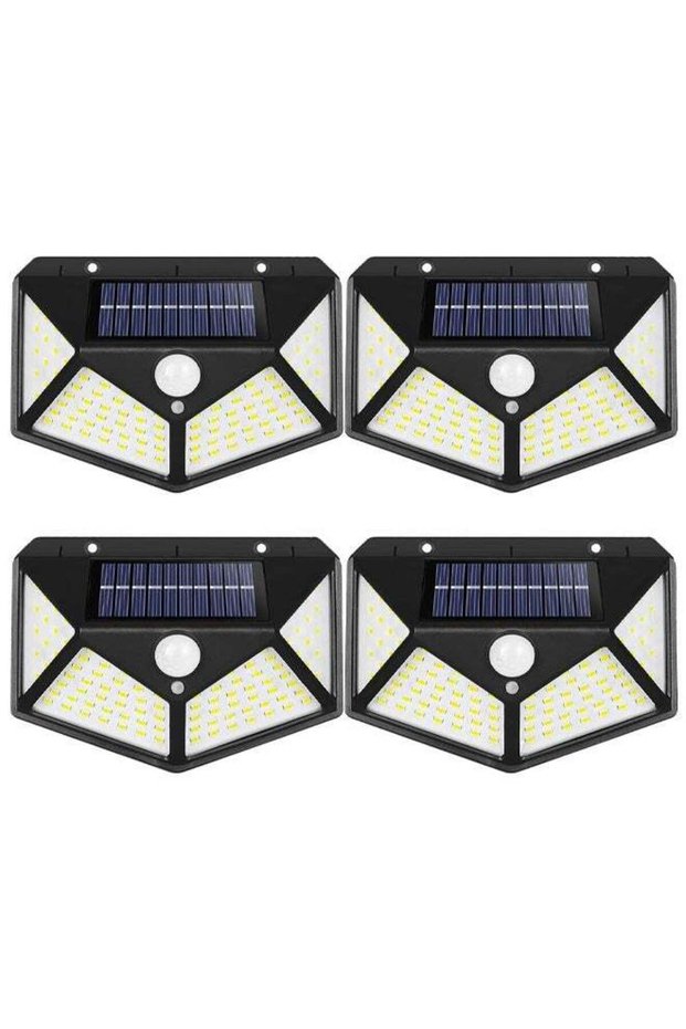 DUNISO 4 Pack Outdoor Solar Wall Lights,270° Wide Angle Led Solar Wall Lamp,Solar Motion Sensor
