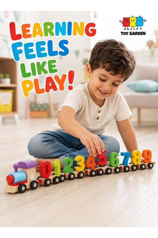 Magnetic Number Train Toy Set – 10-Piece Train Engines 0–9 with Storage Bag – Compatible