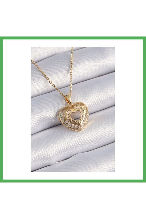 316L Steel Gold Color Zircon Stone Model Vintage Women's Necklace Bezoss