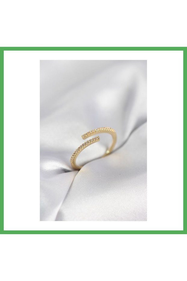 Gold Color Zircon Stone Snake Style Women's Ring Bezoss