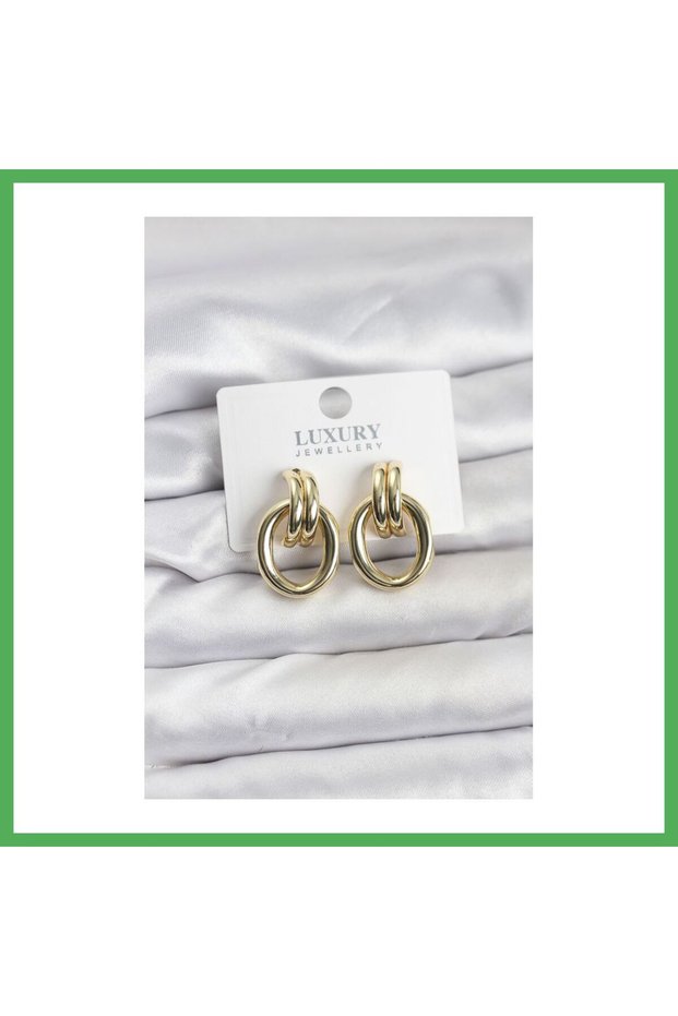 Gold Color Brass Vintage Women's Earrings Bezoss