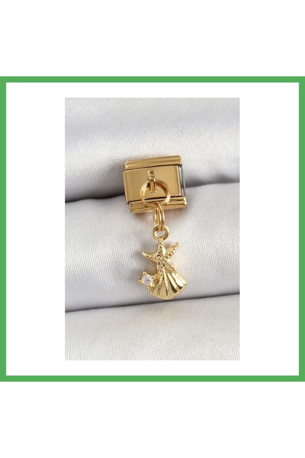 316L Steel Dangle Zircon Stone Starfish and Oyster Model Gold Color Bezoss