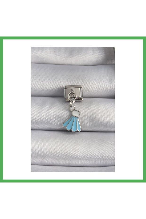 316L Steel Silver Color Blue Color Sallant Dress Model Nomination Charm Bezoss