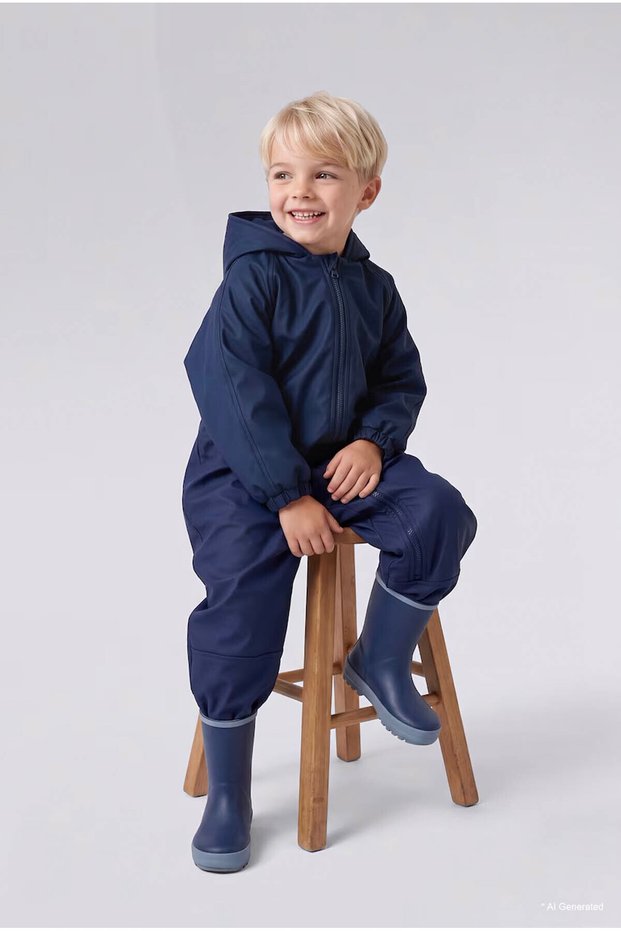 Hooded Astronaut Navy Blue Baby Boy Coat C7762A5/Nv241