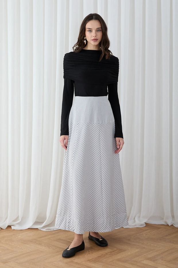 Striped Poplin Skirt 32-2828