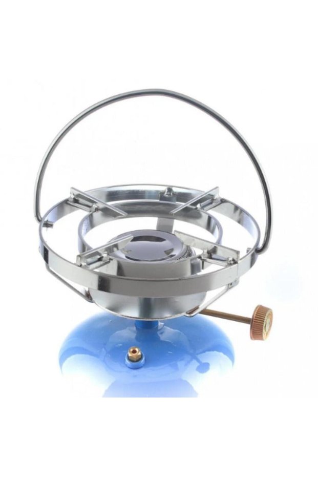 Portable Camping Gas Stove with Reflective Metal Wind Shield for Outdoor Cooking and Travel